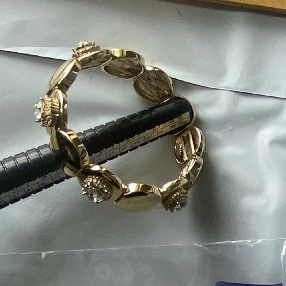 Gold Tone Crystal Embellished Bangle Bracelet Fashion Jewelry